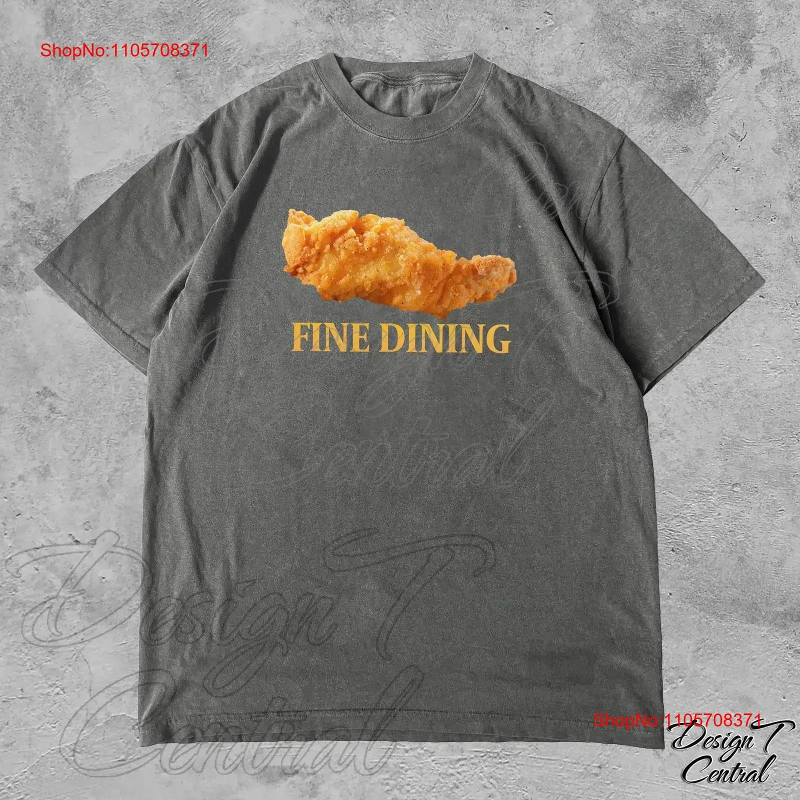 Chicken Tender Fine Dining T Shirt Fire Nugget Fast Food Funny Fried vintage Washed Unisex Breathable graphic fashion Slightly