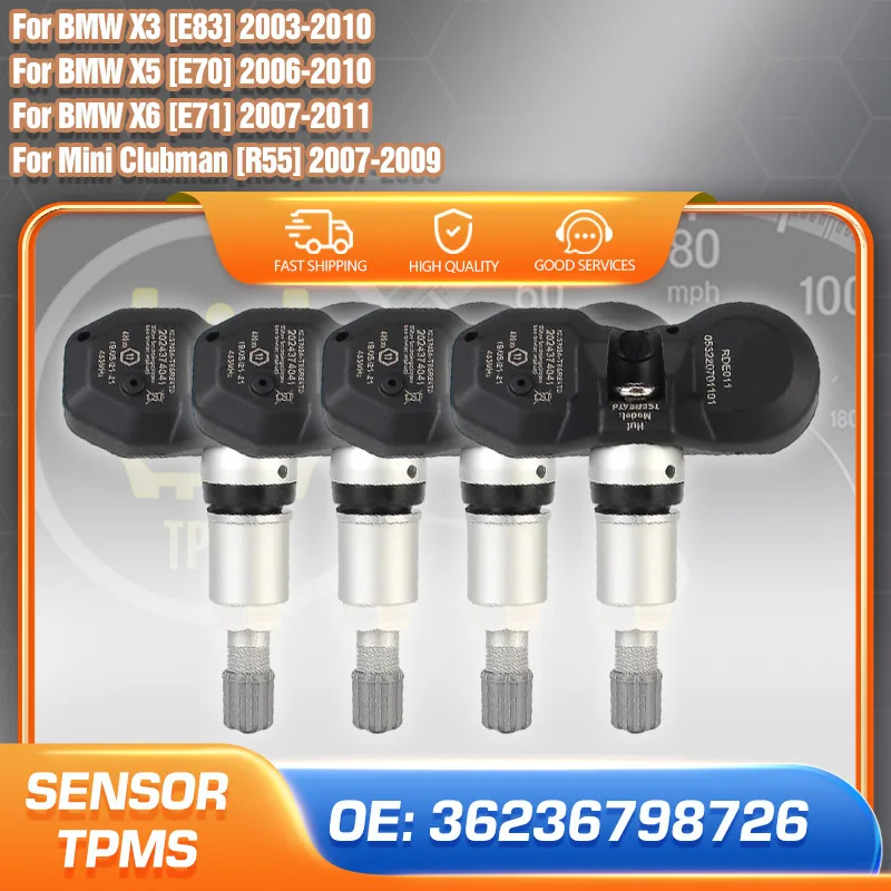 

36236798726 433 MHz TPMS Sensor For Mini R55 BMW X5 E70 X6 E71 X3 E83 BMW Z4 E86 E89 Tire Pressure Monitor Sensor 36236771034