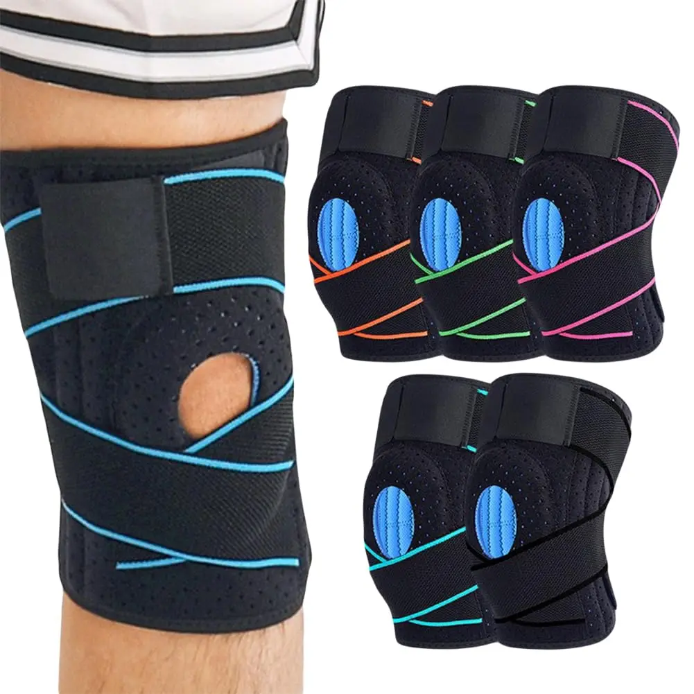 

Anti Slip Knee Brace Strap Spring Support Silicone Cooling Premium Nylon for Running Basketball Mountaineering Cycling Sports