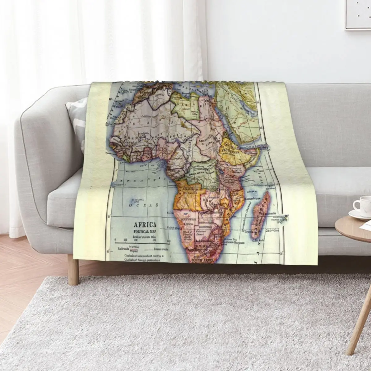 

Vintage Africa Map (1921) Throw Blanket Giant Sofa Weighted Polar Sofa Quilt Blankets