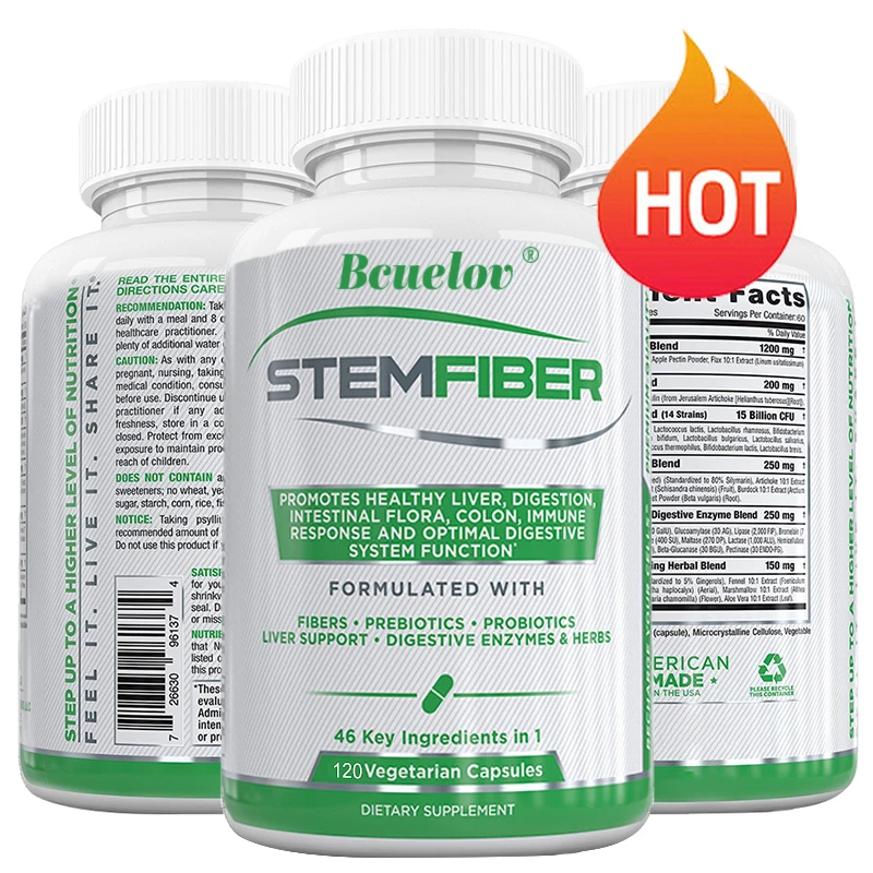 

Probiotic Blend Supplement - with Prebiotics, Fiber, Digestive Enzymes - Supports Immune, Liver, Digestive and Gut Health