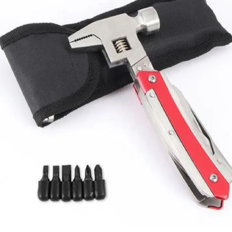 Tactical Composite Needle Nose Pliers with a Screwdriver, Stainless Steel Adjustable Wrench Auto Repair Tools, Camping Equipment