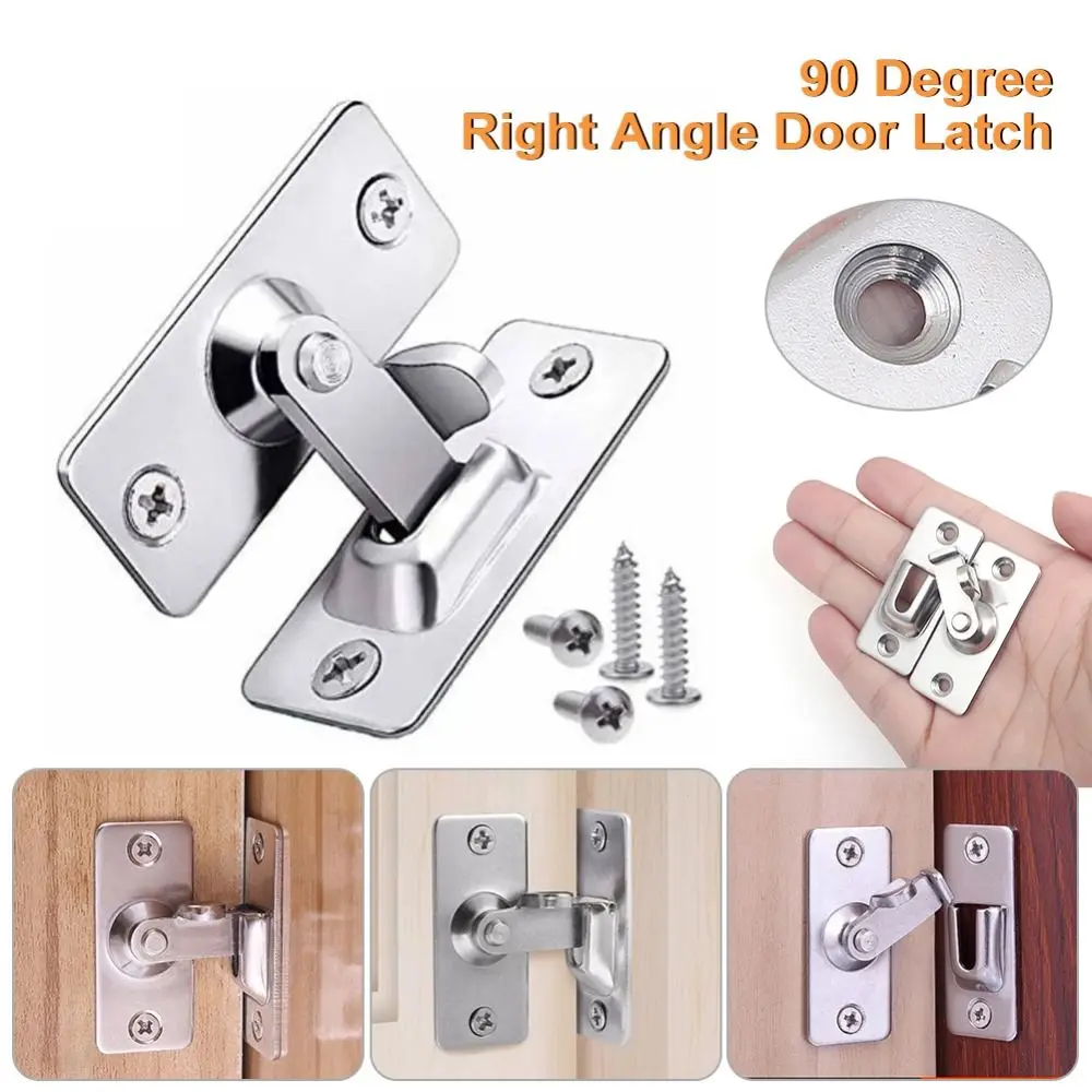 90 Degree Stainless Steel Latch Safety Right Angle Sliding Door Lock Door Hasp