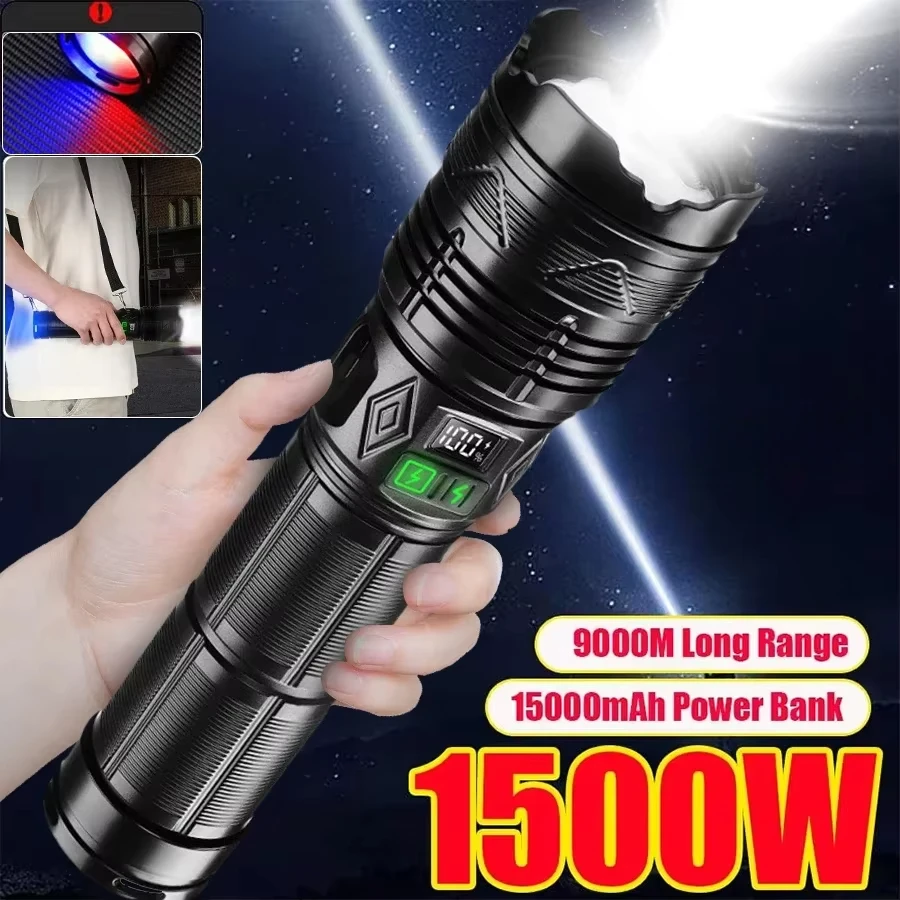 Super Bright LED Flashlights High-power Rechargeable Tactical Telescopic Zoom Torch Flashlight Outdoor Camping Fishing Lantern