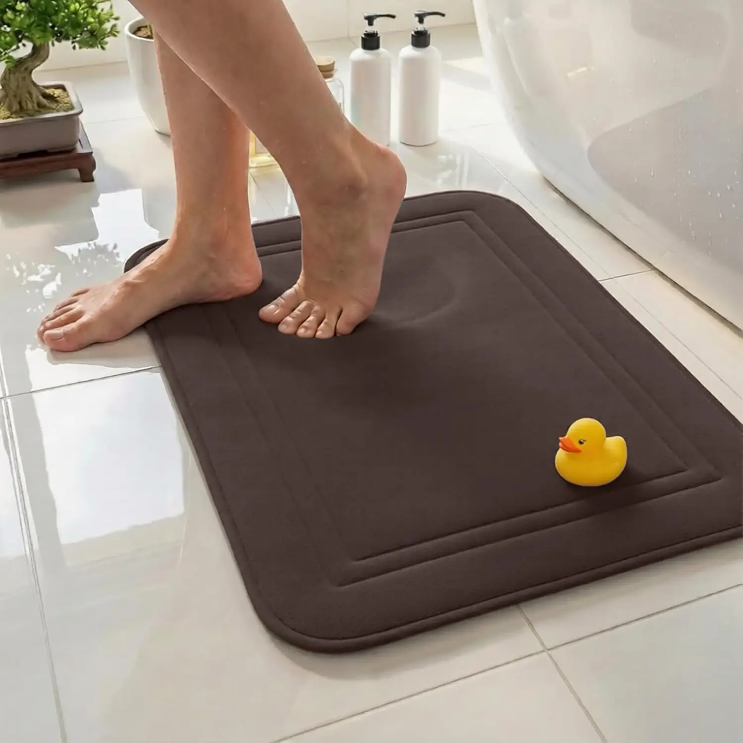 

Memory Foam Bath Mat 31x20, Non Slip, Machine Washable, Quick Dry & Absorbent Rugs, Bath Mats for Bathroom Floor, Tub &