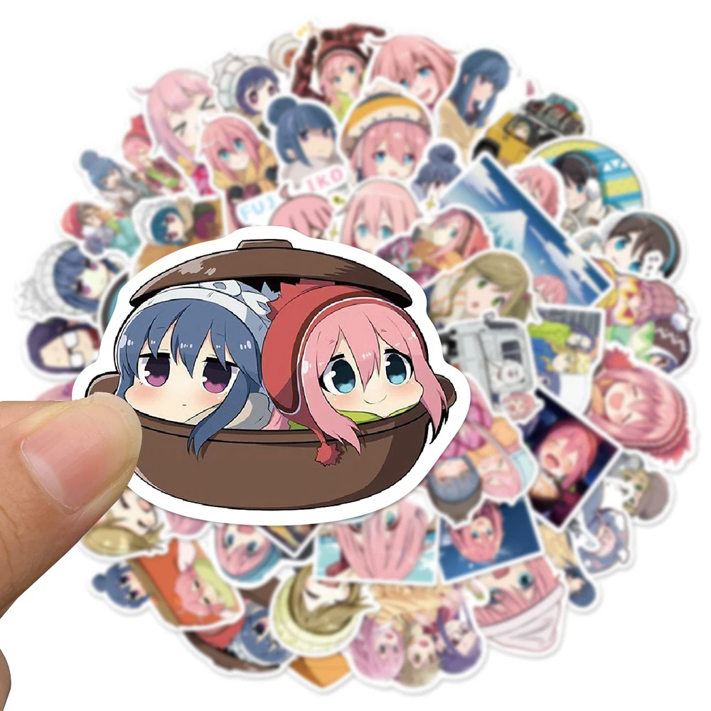 10/30/50pcs Laid Back Camp Anime Stickers Cute Girls Cartoon Sticker Aesthetics Scrapbooking Travel Wall Cup Decoration Decal