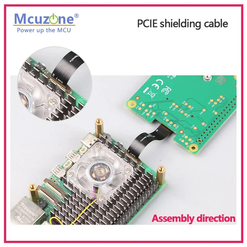 Raspberry Pi 5 abgeschirmtes FPC-Kabel, 5 cm, 1/5/10/50/100 Stück, 16-polig, 0,5 mm Rastermaß, Abschirmung, PCle 90R, Differentialpaar-Impedanzsteuerung