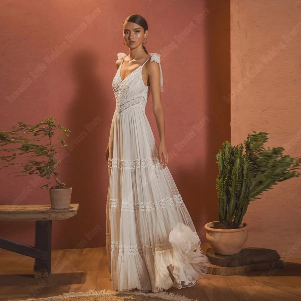 Vestidos De novia bohemios con escote en V profundo para mujer, Vestidos De novia De línea a, Vestidos De princesa hasta el fregado, Vestidos De banquete De celebridades, 2024