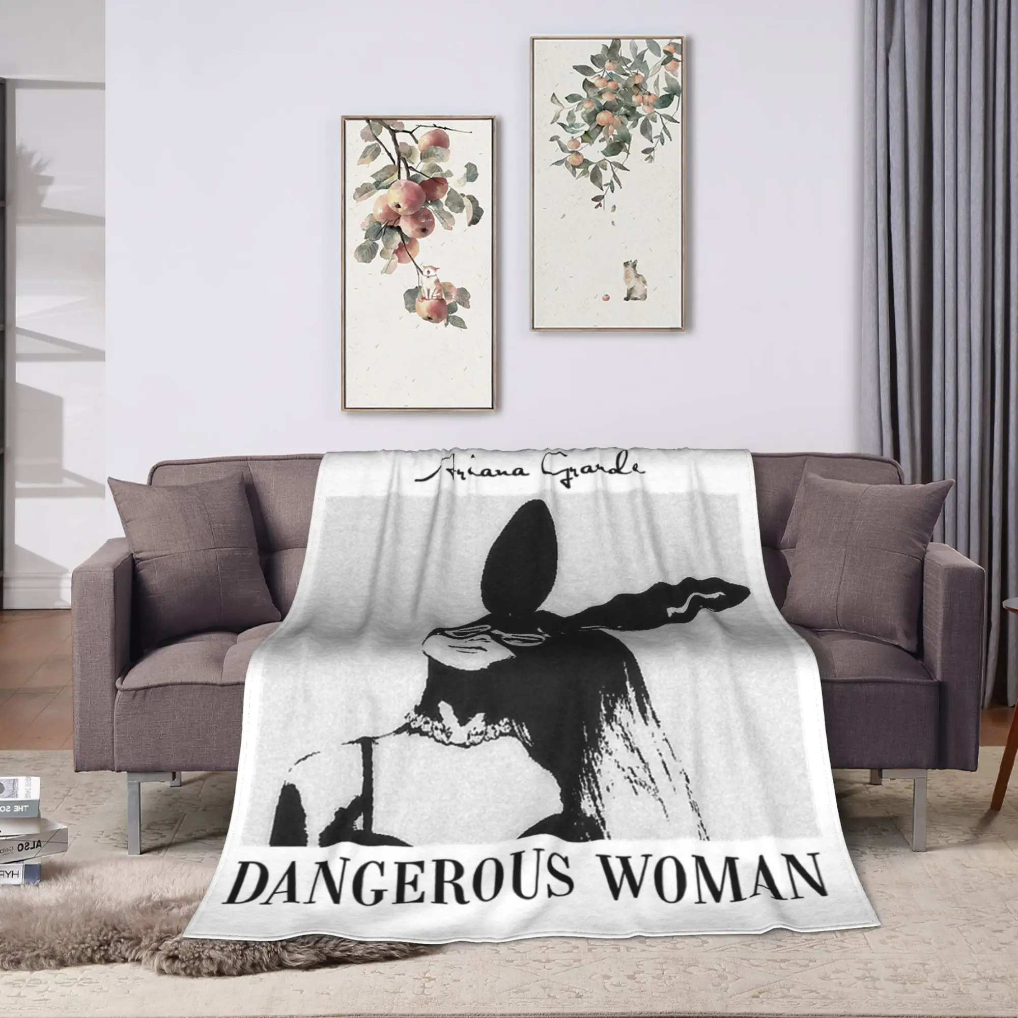 Dangerous Woman Arianas Grandes Blanket Fleece Decoration  Portable Super Soft Throw Blanket for Sofa Car Plush Thin Quilt
