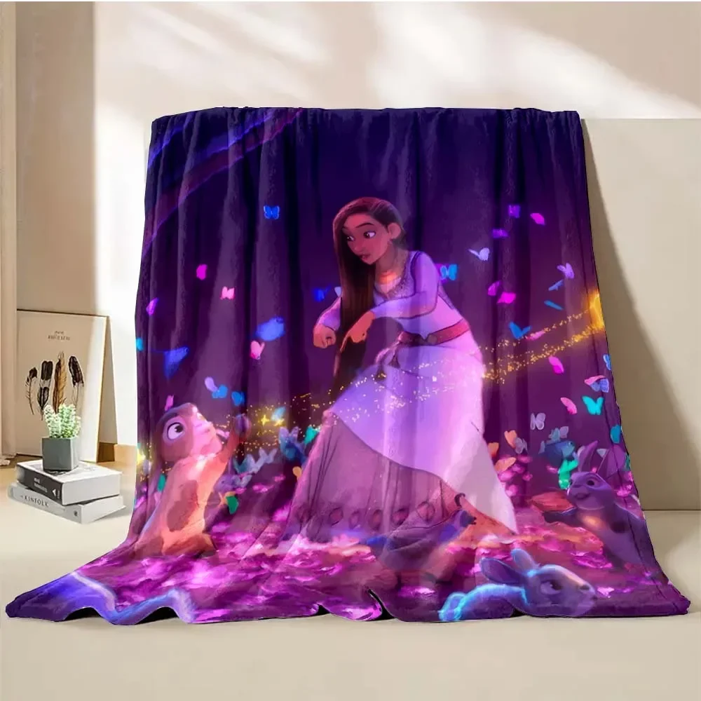 Wish Disney Anime Blanket 4 Season Soft Fluffy Throw King Size Luxury Throw Kid Adult Sofa Bed Blanket Cover Travel Throw Gift