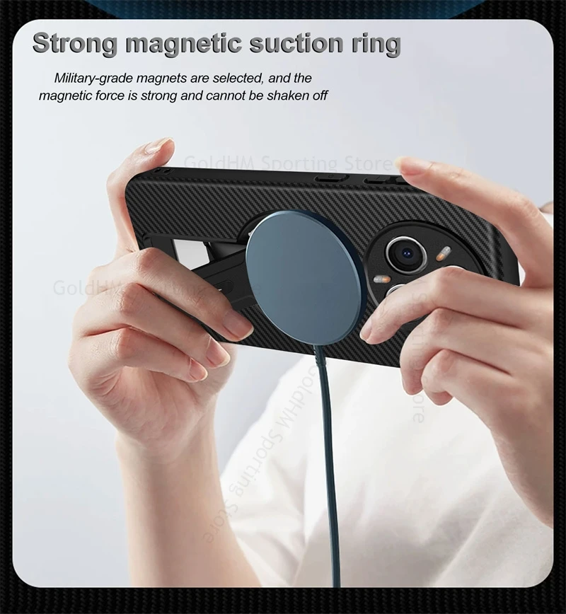 حافظة مغناطيسية لـ Magsafe لهاتف Realme 14 Pro Plus C75 Narzo 80x 5G من ألياف الكربون غطاء مدرع عسكري رينو 14 13F 13 Pro 5G #3