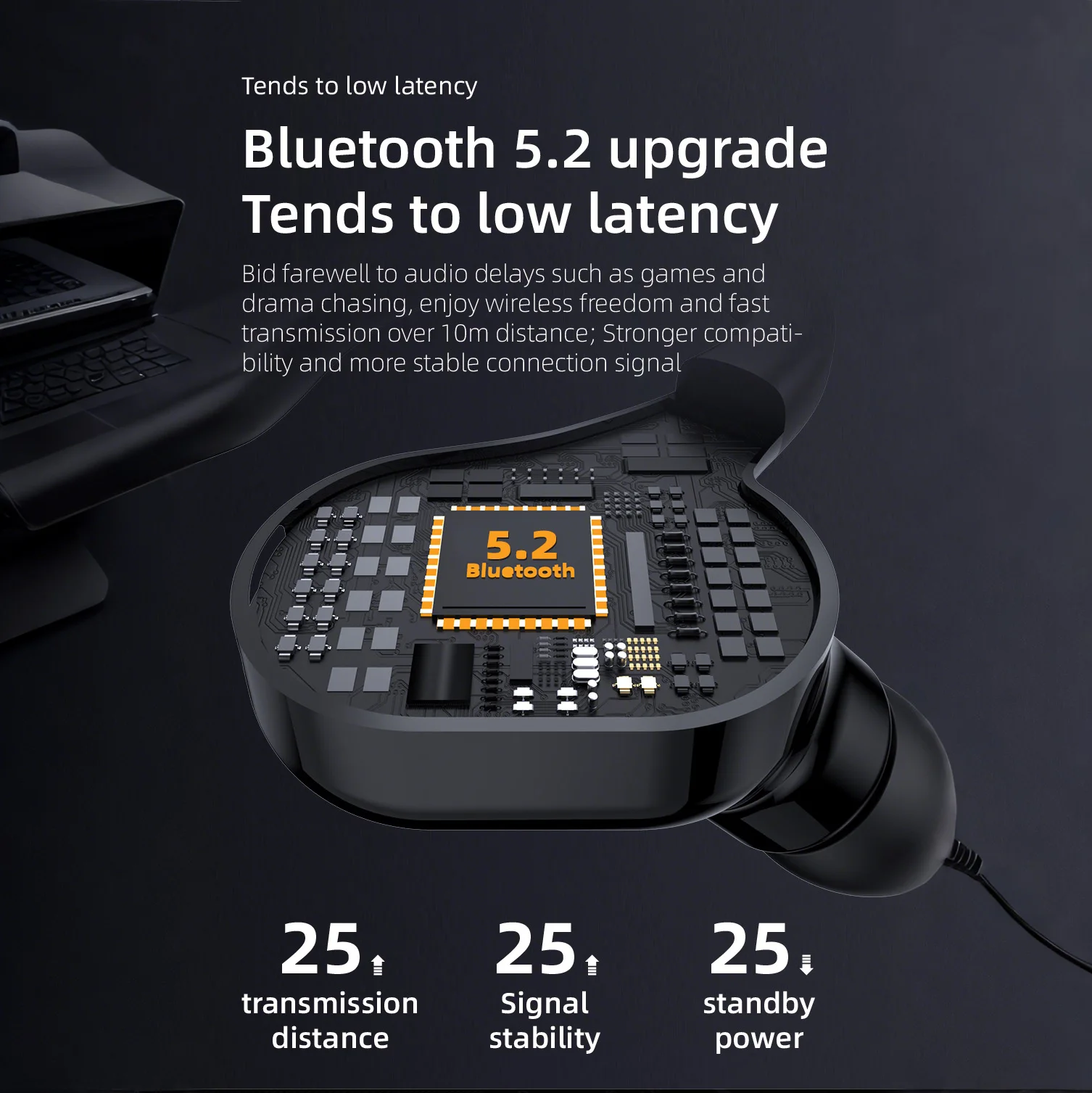 2025 New earphone bluetooth wireless right side ear Plastic F8 LZ-66 For Sooyn Portable Audio bluetooth headset gaming pc