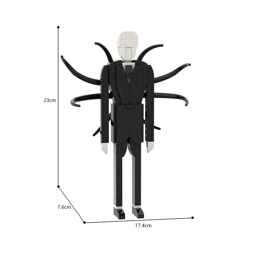 MOC-Personagens Lendários Modelo de Blocos de Construção, Black Slendermans, Horror Slenders Homem, Brinquedo de Tijolos, Presente Infantil