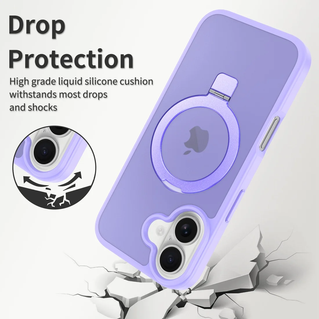 Für iPhone 17 Handyhülle mit Ständer, Kompatibel mit MagSafe Stoßfeste Schlanke Durchscheinende Matte Handyhülle Passend für iPhone 17 – Detail 15