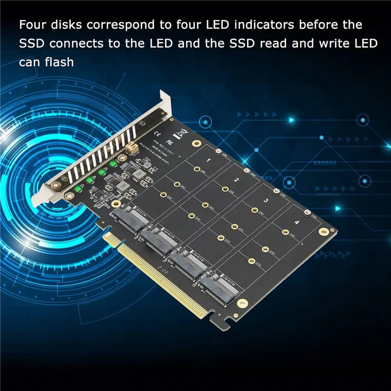 

【Must-Haves】4X PH44 NVME 4-Disk Array Card PCIE Signal Split Array Card
