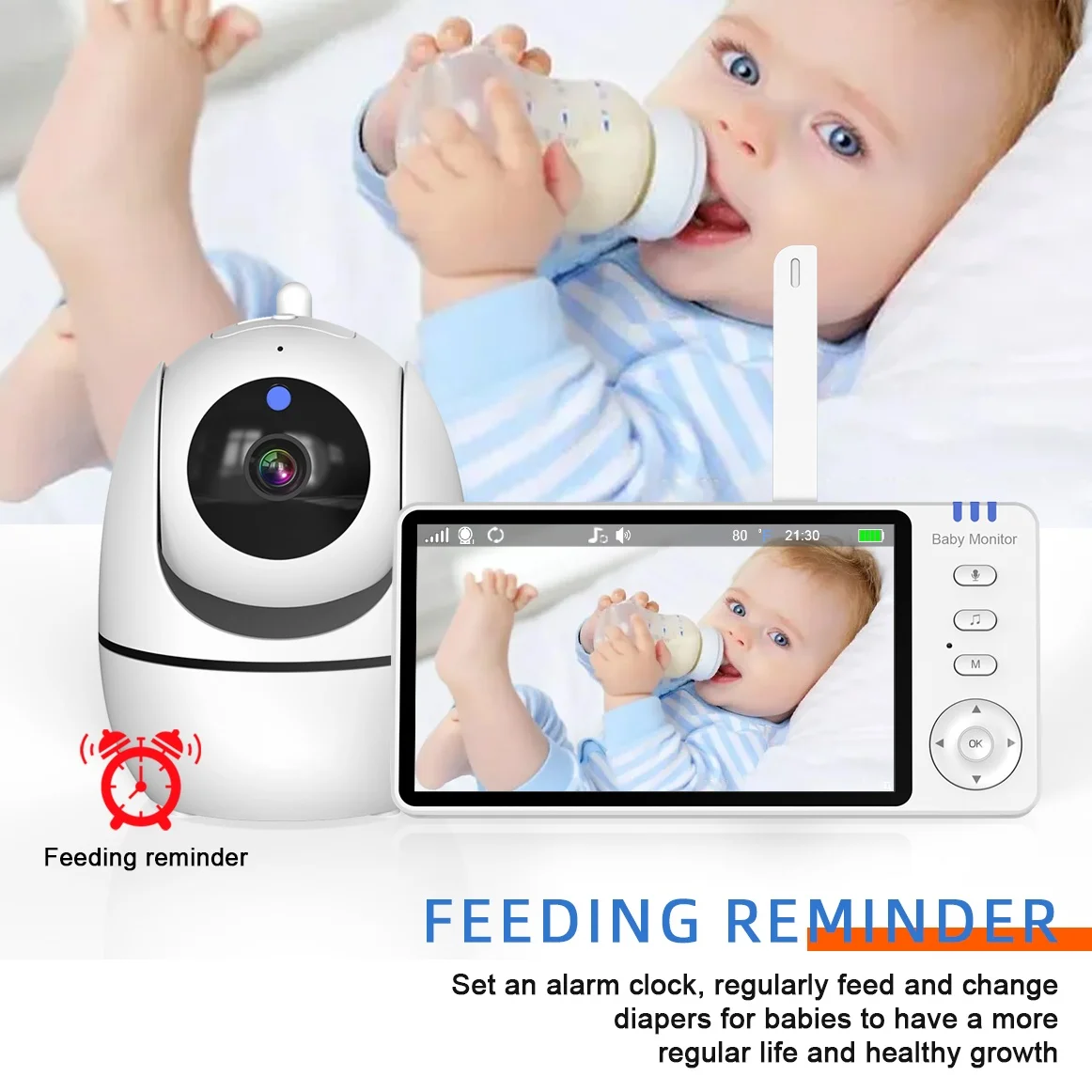 Monitor de vídeo de 5 pulgadas para bebé, Monitor inalámbrico de 2,4G, pantalla de Audio bidireccional, cámaras digitales de vídeo, protección de seguridad para recién nacidos