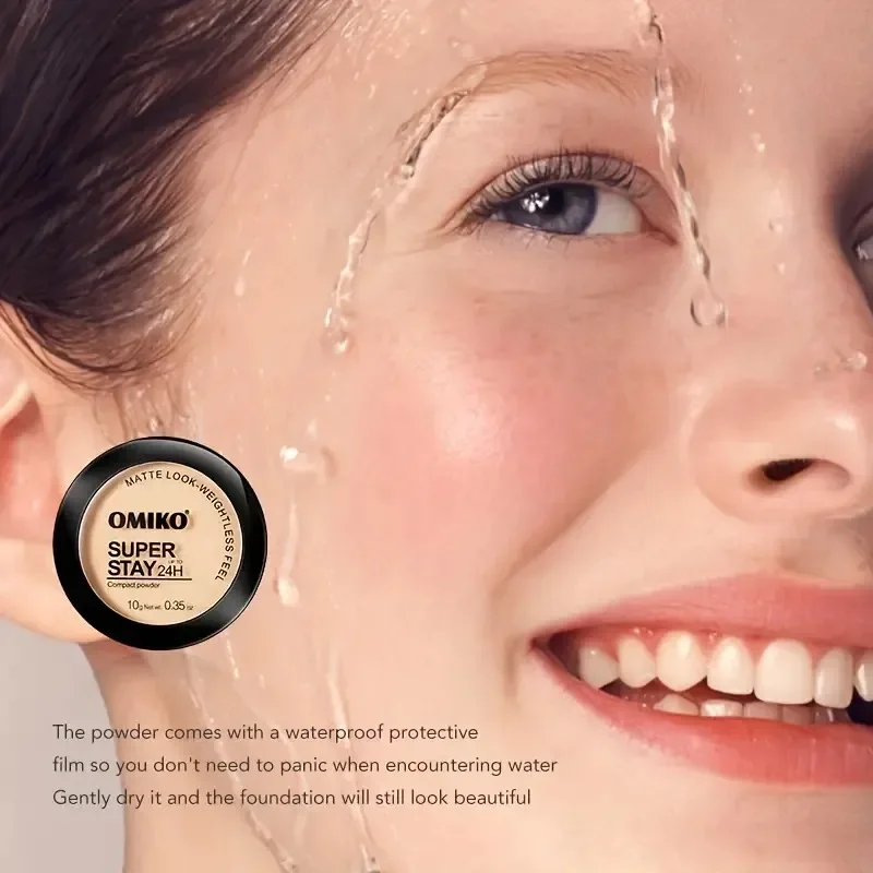 Cipria in polvere 3 colori Cipria pressata per il viso Trucco per il controllo dell'olio a lunga durata Polvere minerale Correttore naturale Contorno Cosmetici per il viso