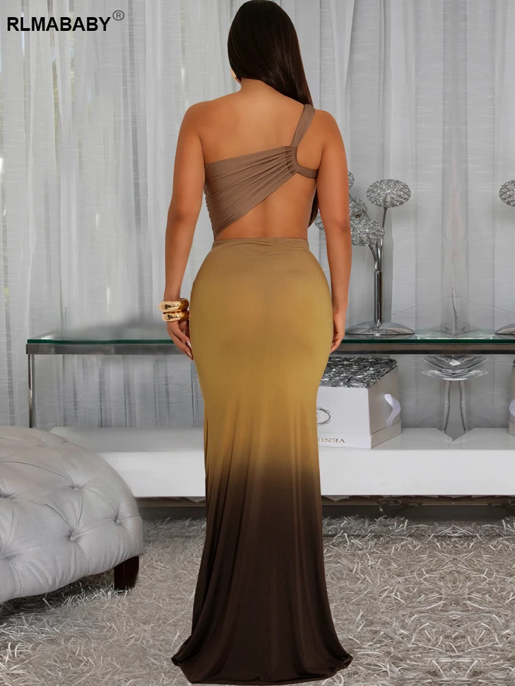 RLMABABY-vestido ceñido largo drapeado con espalda descubierta para mujer, vestido Sexy ajustado sin mangas con pliegues fruncidos para fiesta y discoteca