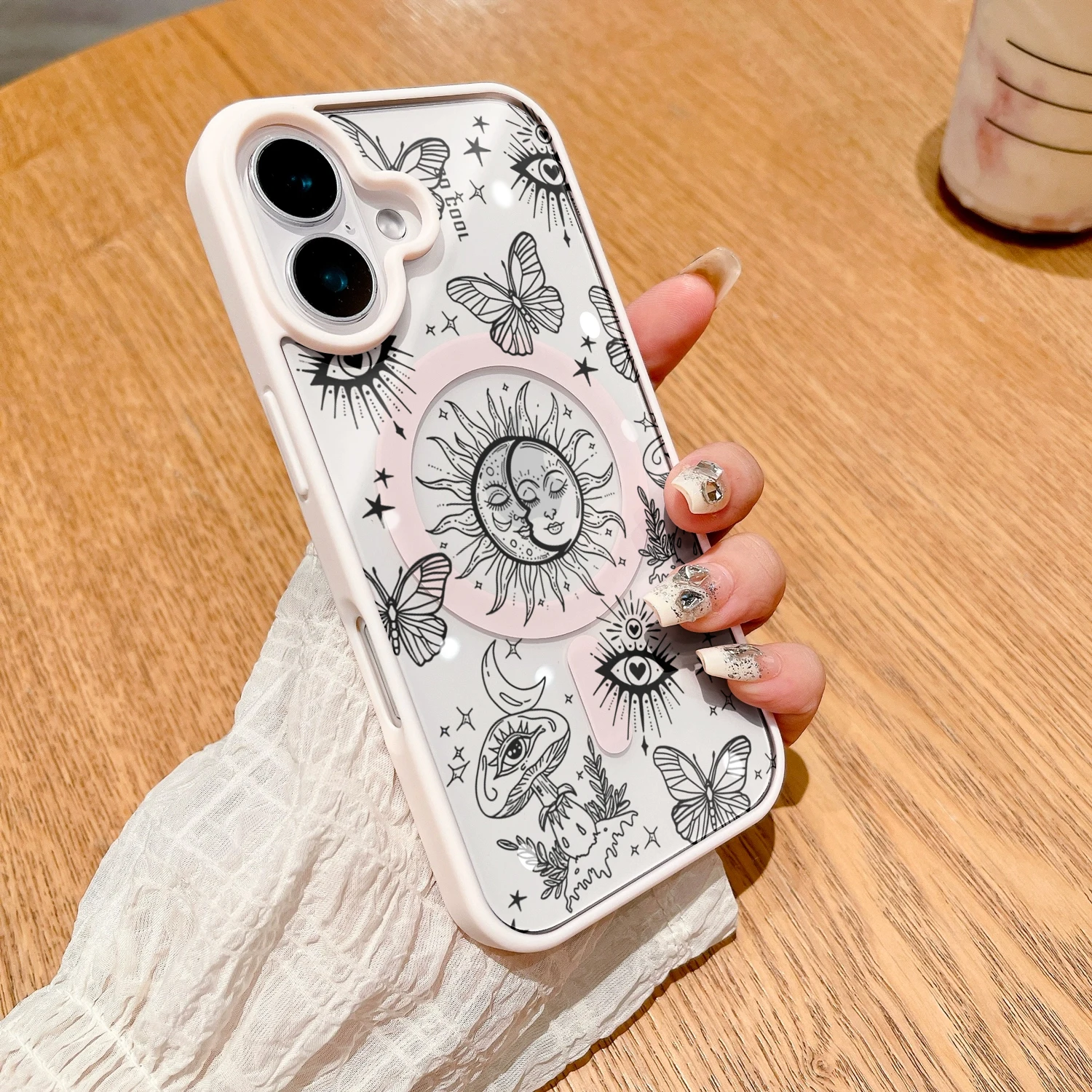Abstrakte Linienästhetik Transparente Hülle für iPhone 17 16 11 12 15 Pro Max 13 14 Plus Hüllen für Magsafe Kabelloses Laden Drop Fundas – Detail 5