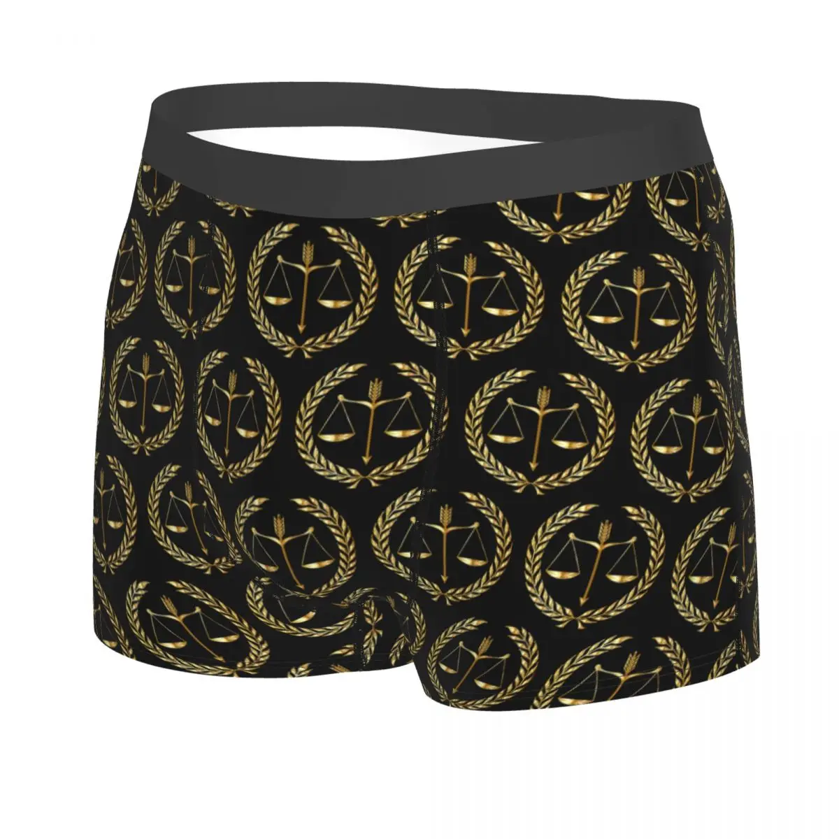 Gold Scales Of Justice Men's Boxer Briefs special Highly Breathable Underwear Top Quality 3D Print Shorts Gift Idea