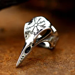 Anillo con apertura ajustable para hombre, aleación puntiaguda con pico de pájaro vikingo Punk Vintage, joyería de regalo creativa para fiesta