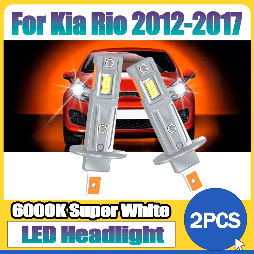 

2 светодиодные лампы для фар 6000K белого света, чипы 3570 CSP, 30000 лм, высокая мощность, подключи и работай, для Kia Rio 2012-2017