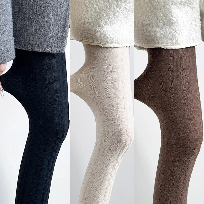 

Корейские простые колготки в вертикальную полоску для женщин, винтажные термолегкие утягивающие чулки, зимние универсальные колготки, леггинсы