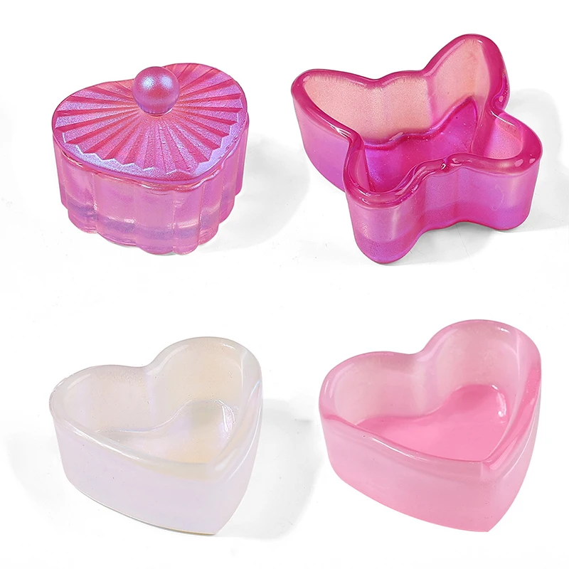 1pcs Crystal Glass Dish Acrylic Powder Liquid Holder Container Heart Shape Nail Lid Cup Bowl Manicure Accessories