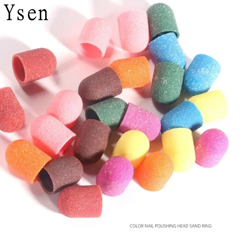 10 Uds. Tapas de lijado moradas bandas de lijado para decoración de uñas tapas de bloque mandril removedor de Gel cuidado de los pies accesorios de taladro para cutículas