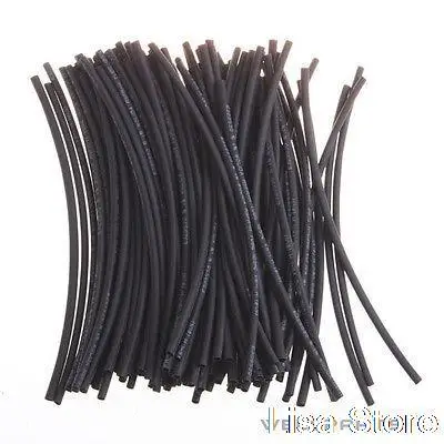 200x 1.5mm Diameter Black Heat Shrinkable Tube Shrink Tubing 100mm length 2:1