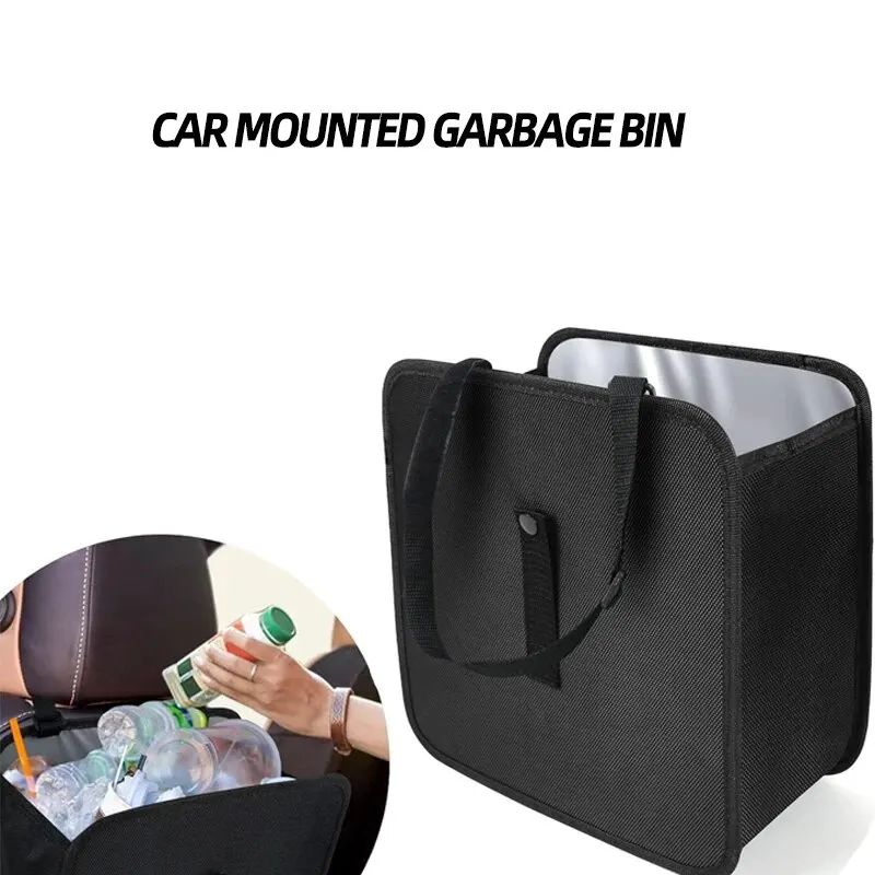 1PC Car Mounted Garbage Bin Portable Hanging Garbage Basket Rear Storage Compartment Waterproof Garbage Bin Storage Box