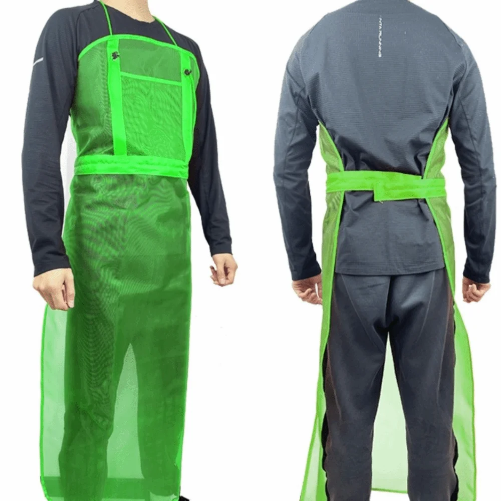 1pcs Breathable Mesh Lawn Mower Apron With Pockets - Full Coverage Safety Workwear For Gardening Trimming & Landscaping