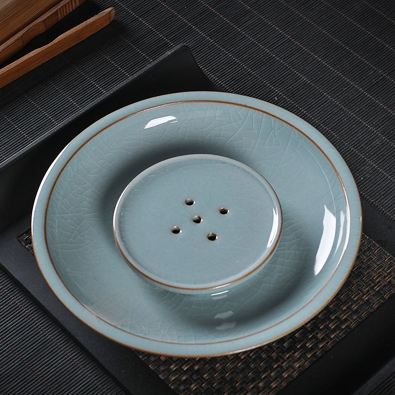 

Handmade Cerc Tea Tray Water Storage Tea Brewing Table Small Tray Porcelain Pot Holder Tea Accories Chinese Sle