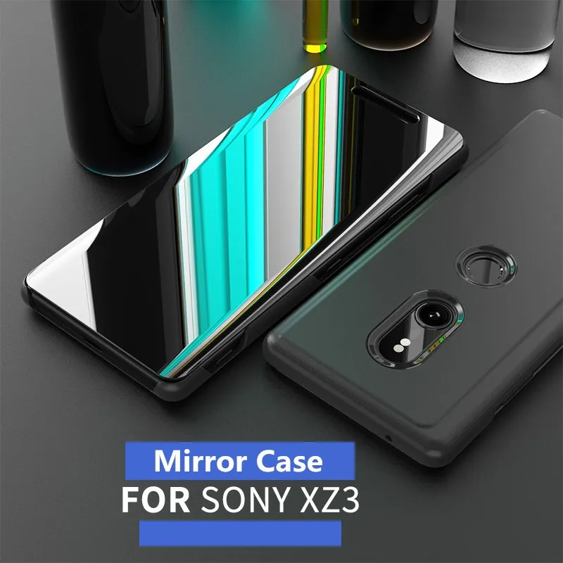 For SONY Xperia XZ3 Case For Sony Xperia XZ4 Case Smart Cover XZ3 Clear Mirror View Filp For SONY Xperia XZ 4 Case 360