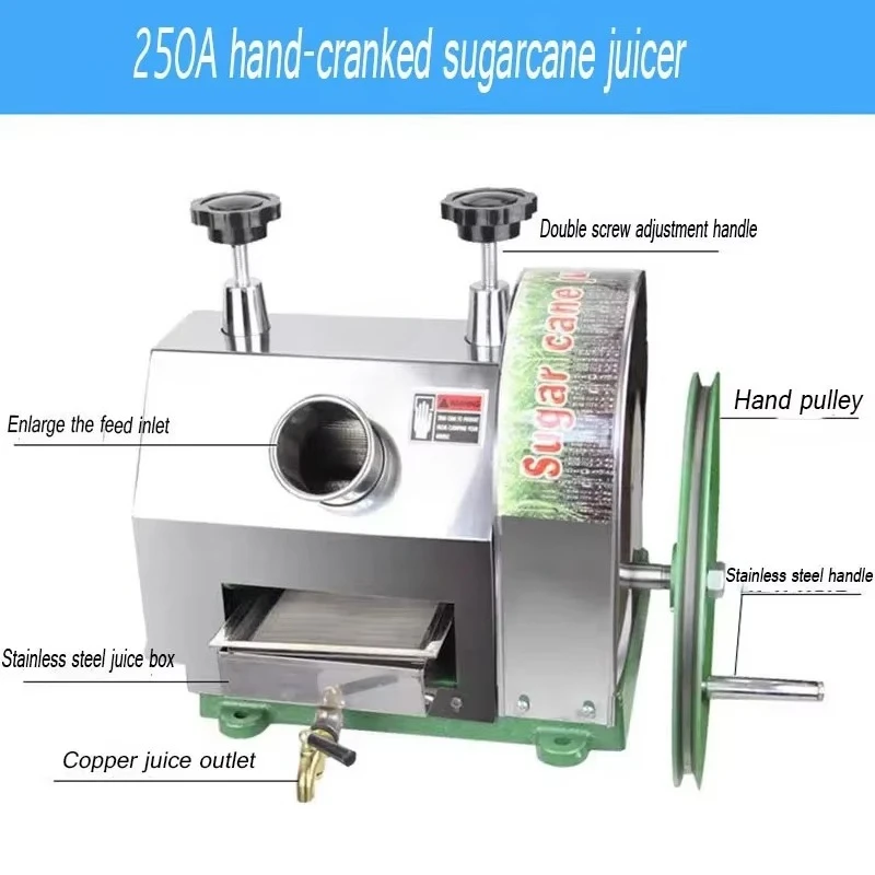 Commercial Stainless Steel Hand‑Crank Sugarcane Juicer Press Squeezer for Sugarcane Ginger