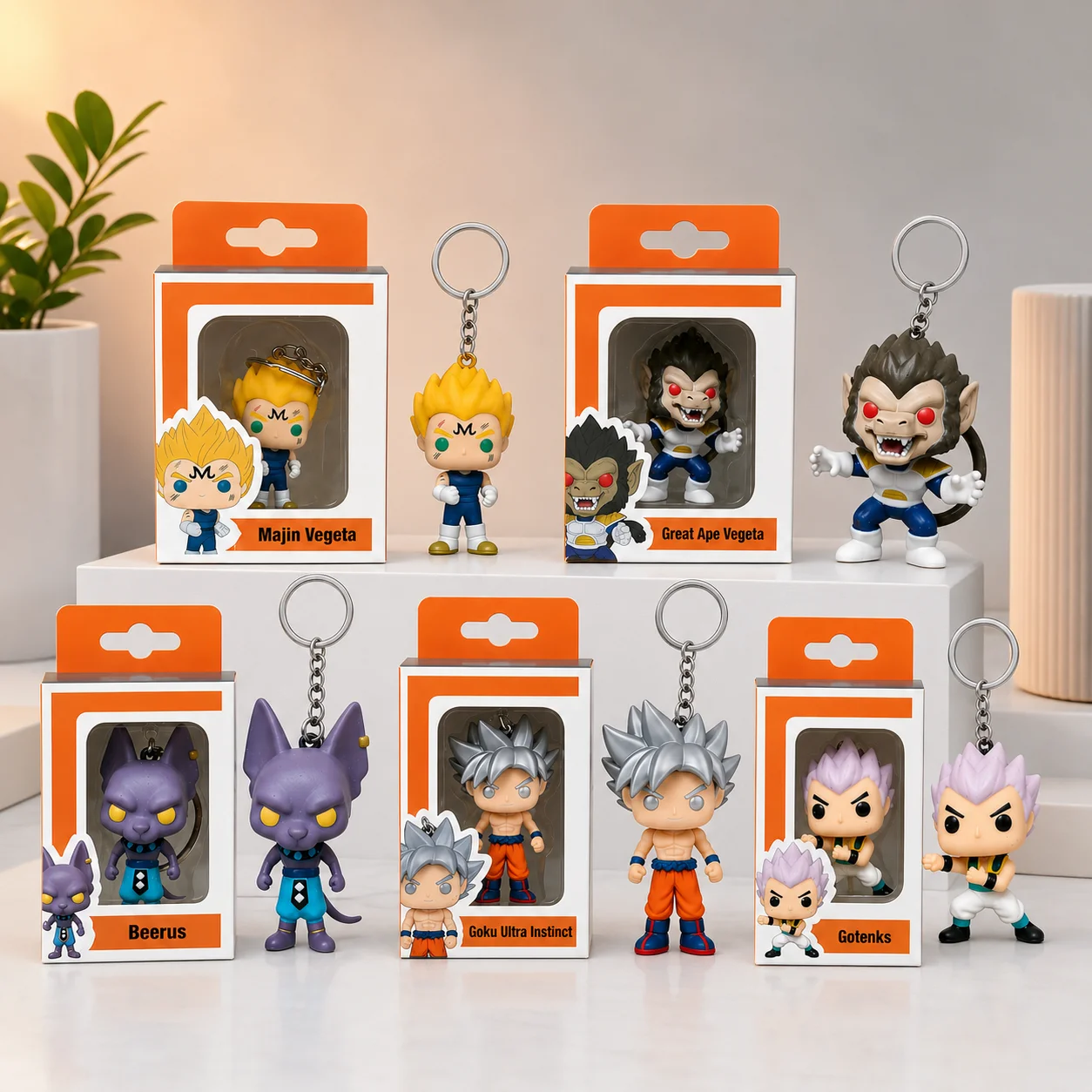 Dragon Ball Z Anime Mini Figure Keychain Goku Vegeta Beerus Gotenks Collectible Pendant Backpack Accessories