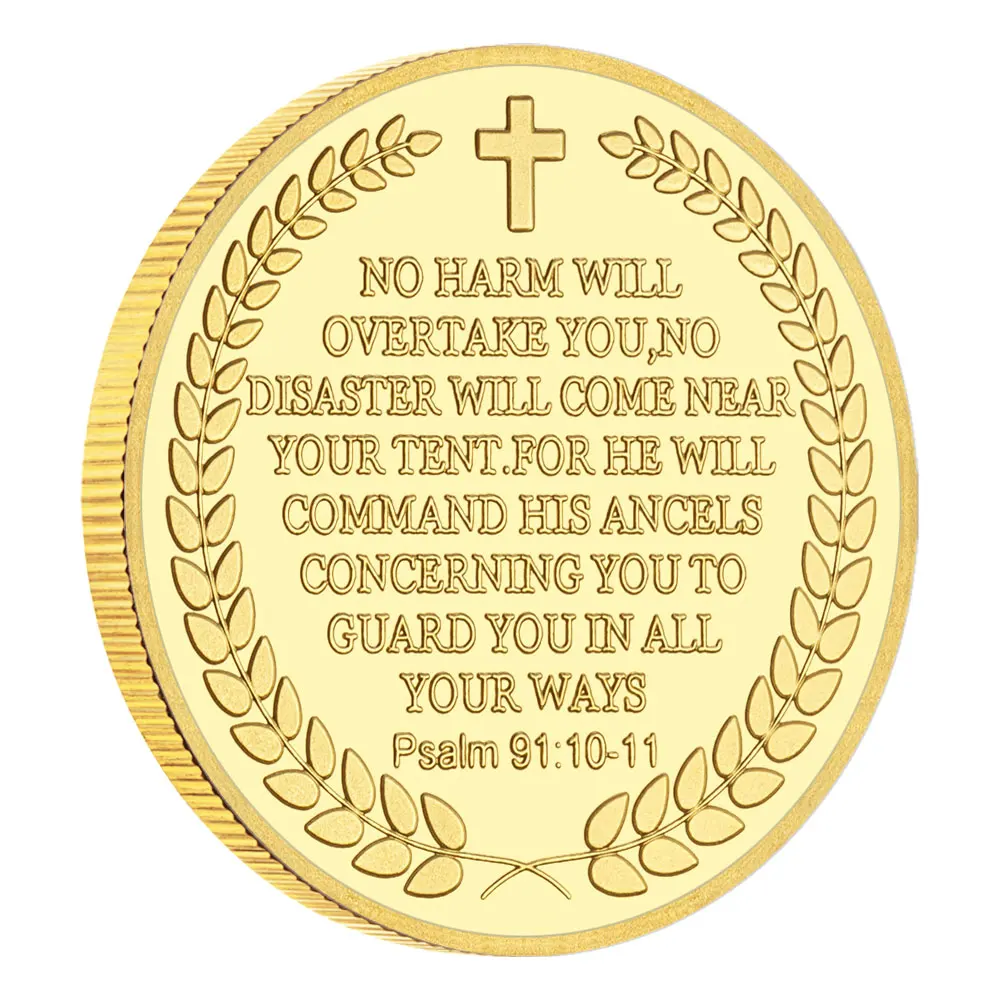 عملة رئيس الملائكة مايكل التذكارية المحظوظة المطلية بالذهب اللون ميدالية الملاك الحارس عملات قابلة للجمع #6