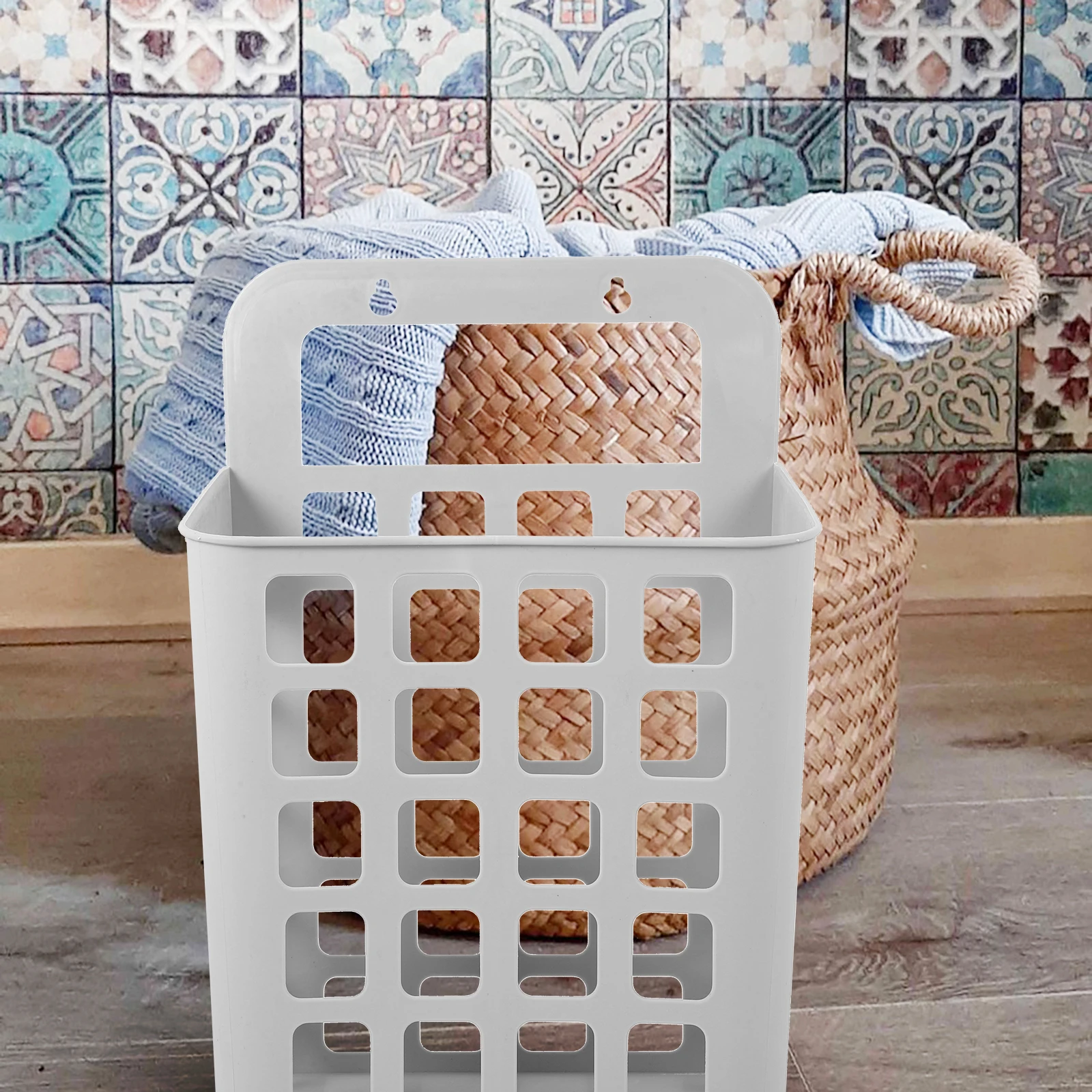 

Collapsible Laundry Basket Detachable Sorter Baskets Mounted Foldable Washing Organizer Room Accessories Cute