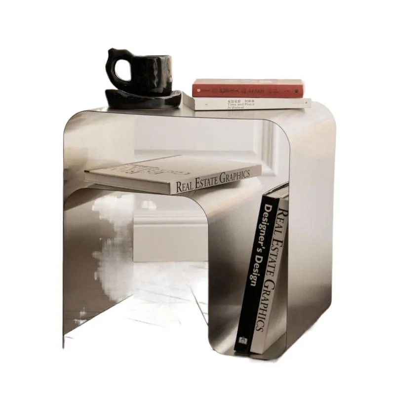 

Приставной столик интернет-знаменитостей из нержавеющей стали, угловой столик ваби-саби, простая спальня, легкая роскошь