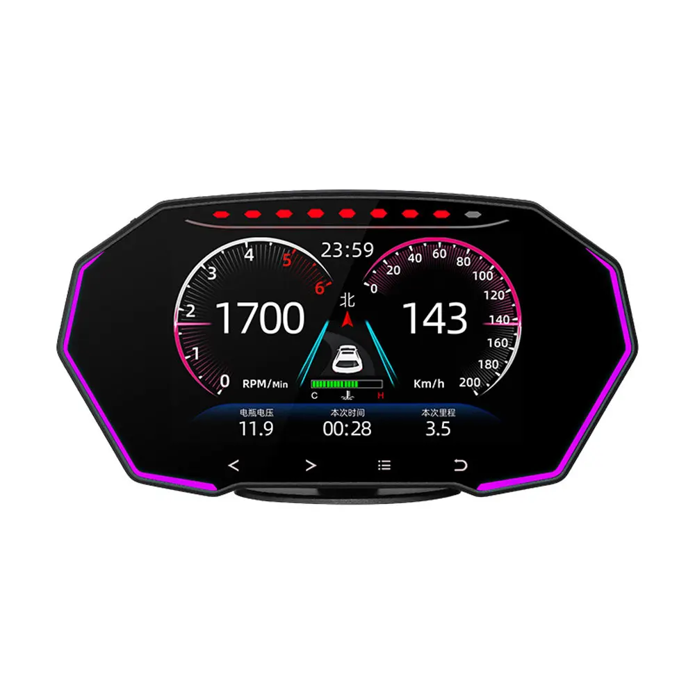 

4-Inch HD Screen Car Head-Up Display OBD+GPS LCD Meter Dual Mode Fault Detection Car HUD Projetor Car Accessories