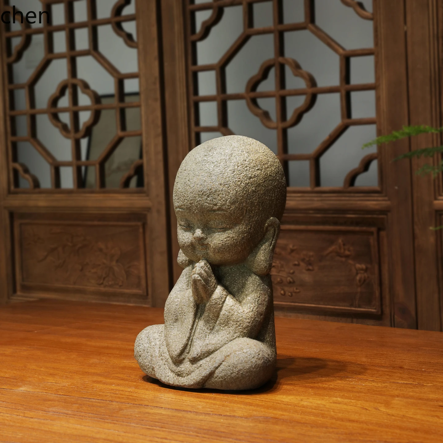 HTT Courtyard Garden Buddha Zen Style Little Monk Figurine New Chinese Style Outdoor Garden Figure Landscaping Floor Decoration