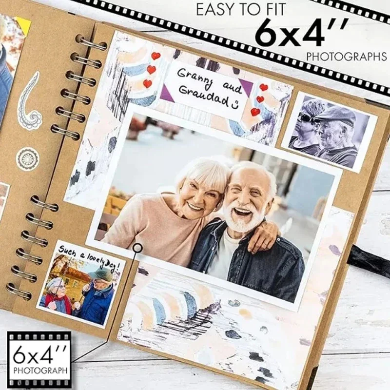 60 Pages DIY Photo Album Creative Retro Handmade Memory Book DIY Paste Type Couple Classmates Handmade Gifts