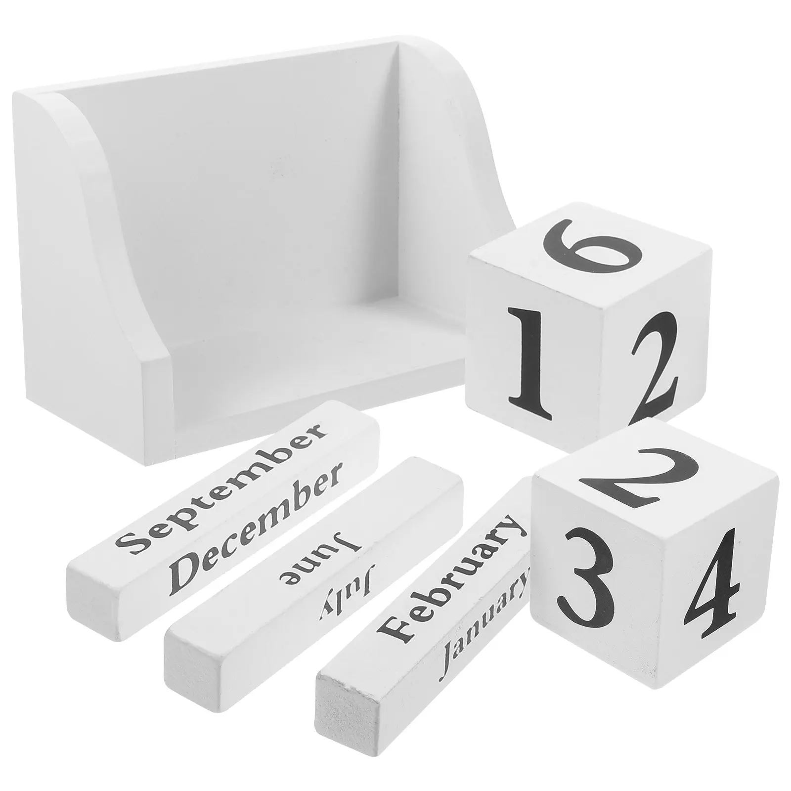 

Wooden Desk Calendar Block Classic Perpetual Calendar Month Date Display Smooth Edges Desktop Decor Office Study Home