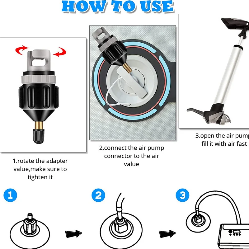 Marine SUP Paddleboard Air Nozzle Kayak Air Valve Conversion Head Car Mounted Pump Inflation Conversion Head image 2