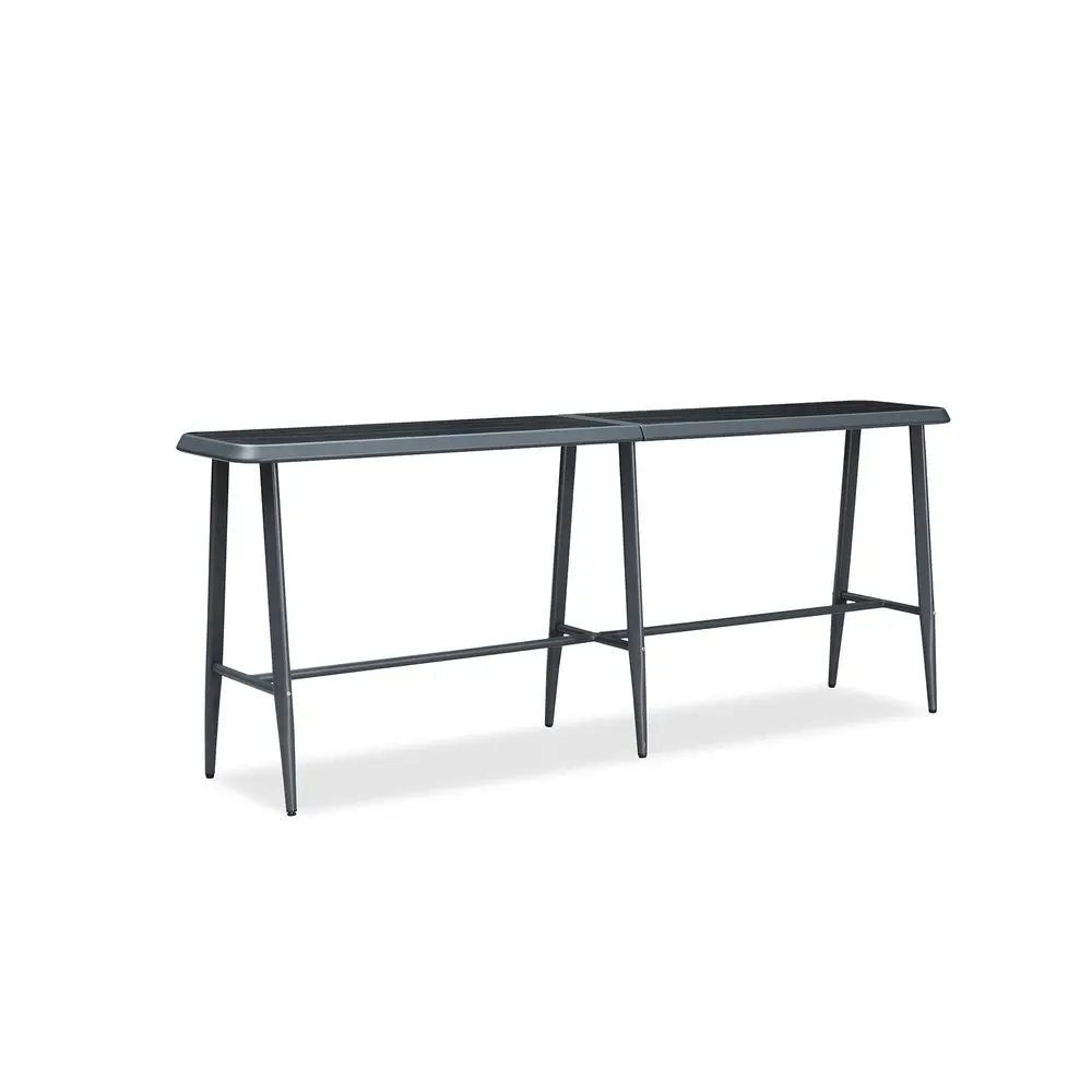 

Outdoor High Bar Table Rectangular Patio Pub Balcony Table with Waterproof Tabletop, 98 Long for 3 Seats