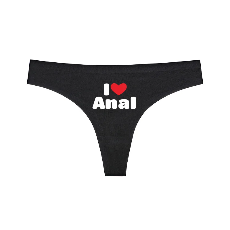 Oversize Thongs I LOVE ANAL Funny Letters Print Underwear for Women Cute Panties for Girls Sexy Women\'s Intimates Ladies Gift