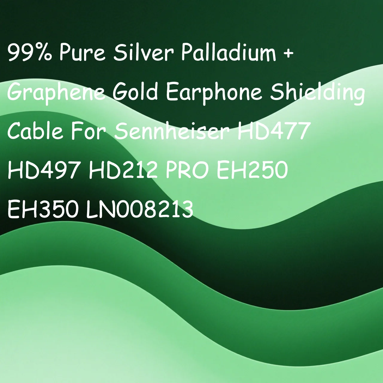Cavo schermante per auricolari in argento palladio + grafene oro puro al 99% per Sennheiser HD477 HD497 HD212 PRO EH250 EH350 LN008213