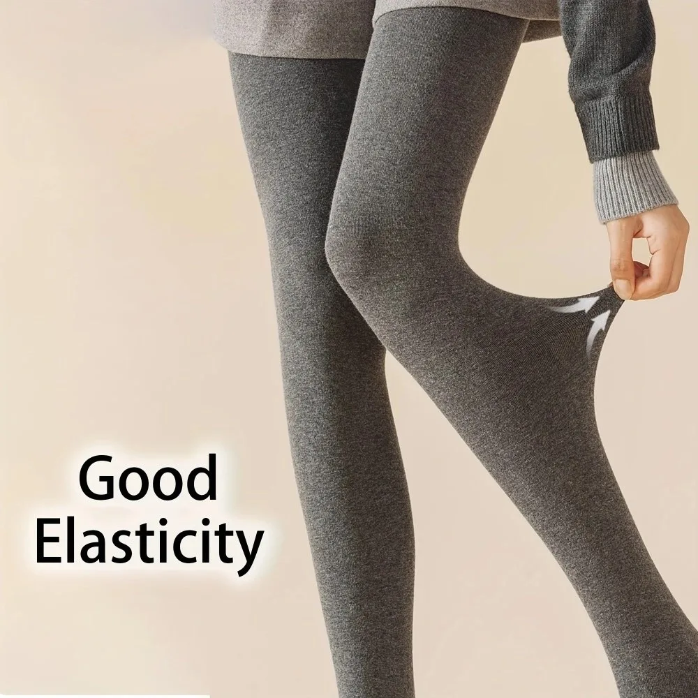Thickened Elastic High Waist Warm Pressure Tights Breathable Stretchy Stockings Machine Washable Vertical Stripe Leggings Autumn