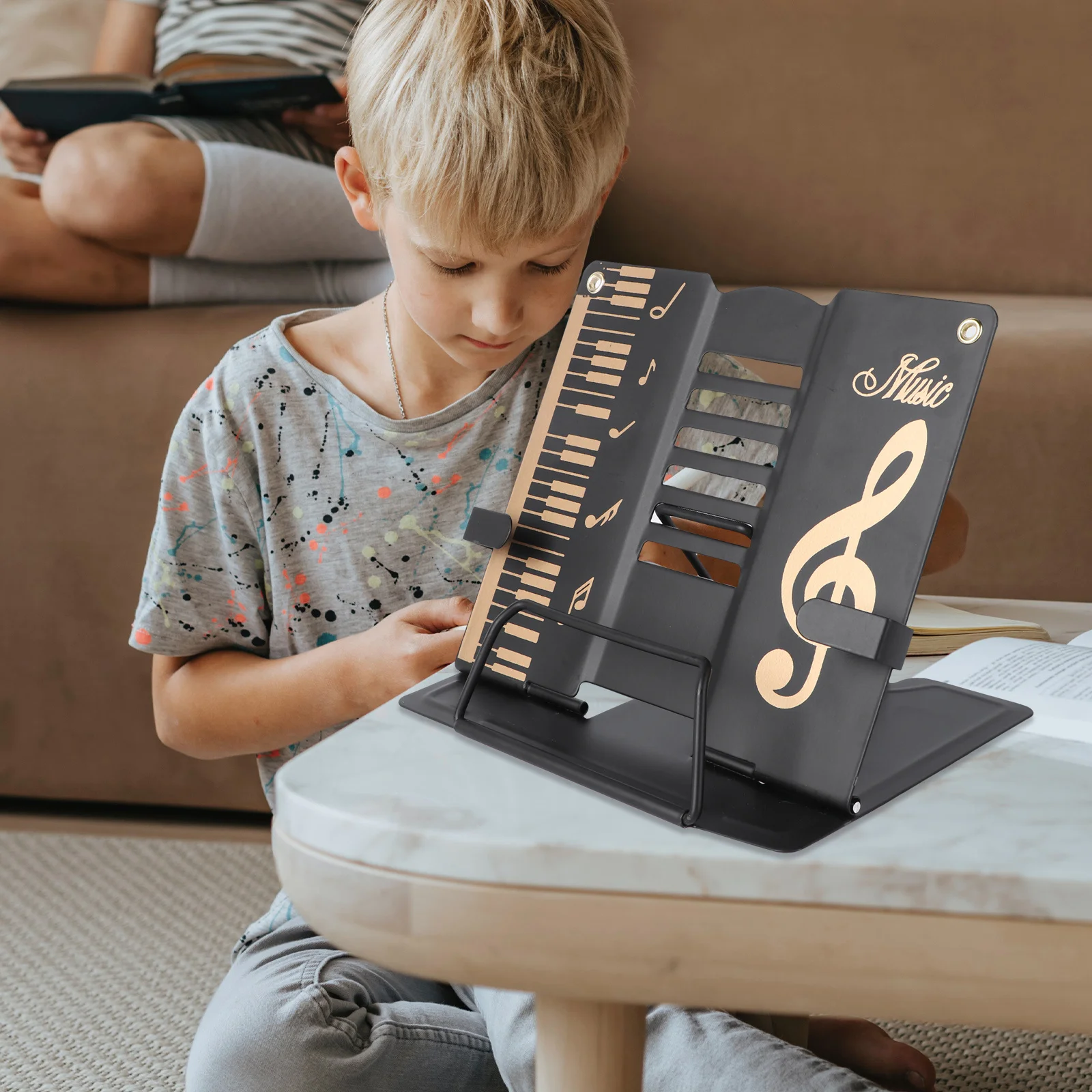 

1Pcs Multifunction Reading Rack Adjustable Metal Book Holder Desktop Reading Shelf Music Score Stand for Home Office School