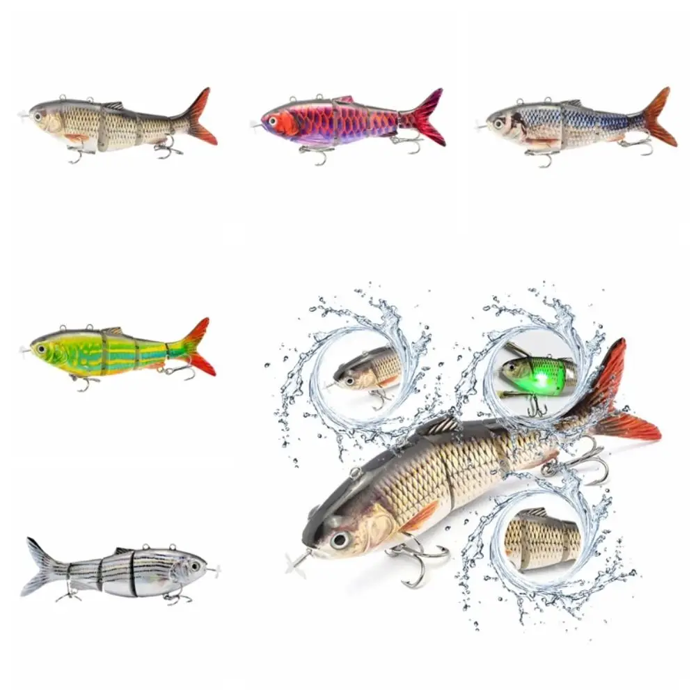 

Bionic Fish Electric Lure Wobblers 3D Automatic Swimming Fishing Baits Kit LED Light 5.1" Swimbait Hard Fishing Lure